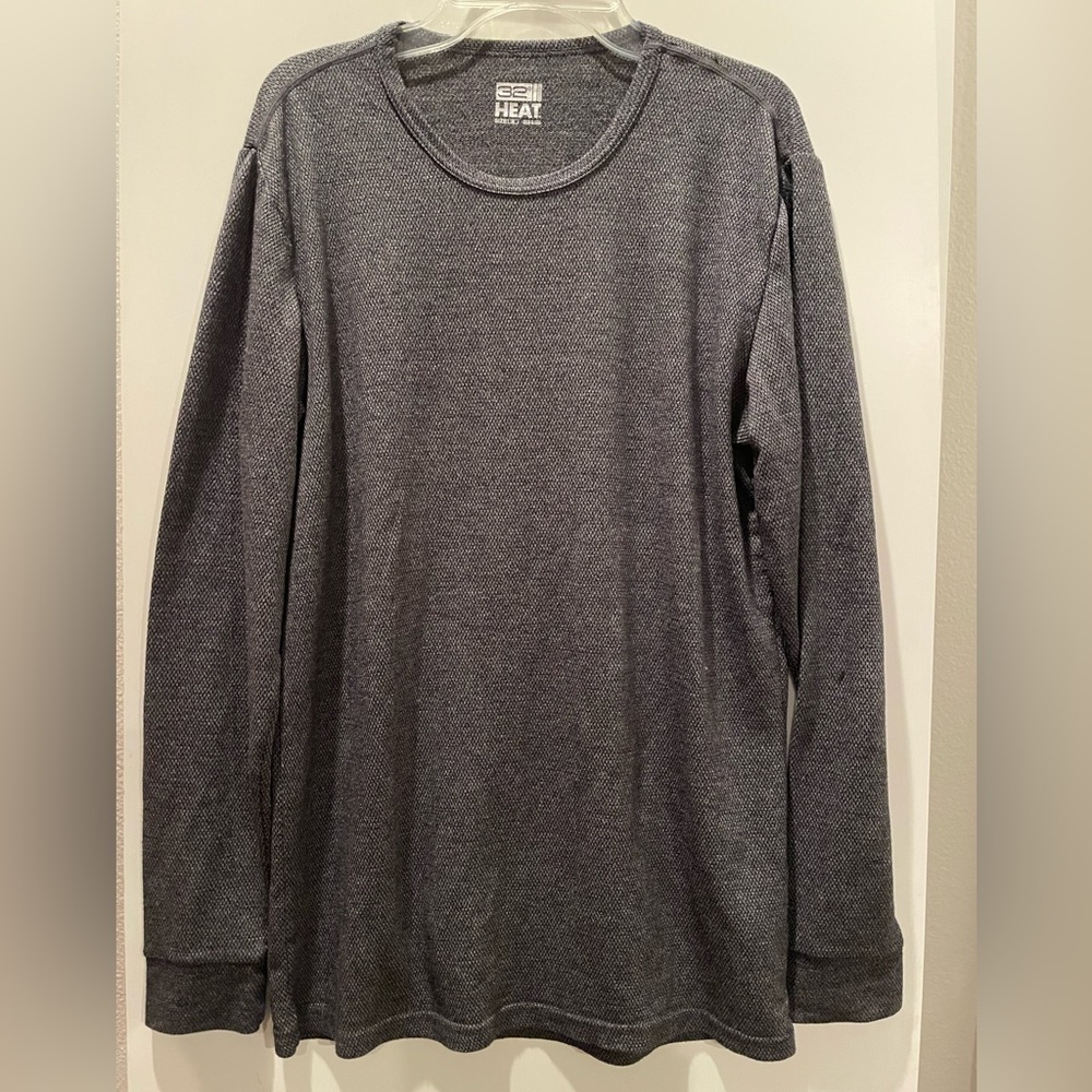 32 Degrees Heat Crew Neck Long Sleeve T Shirt Sport Performance Top Grey